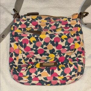 WEIRD FISH BRAND MULTI COLOR CANVAS CROSSBODY LIGHT GREEN CROSSBODY STRAP